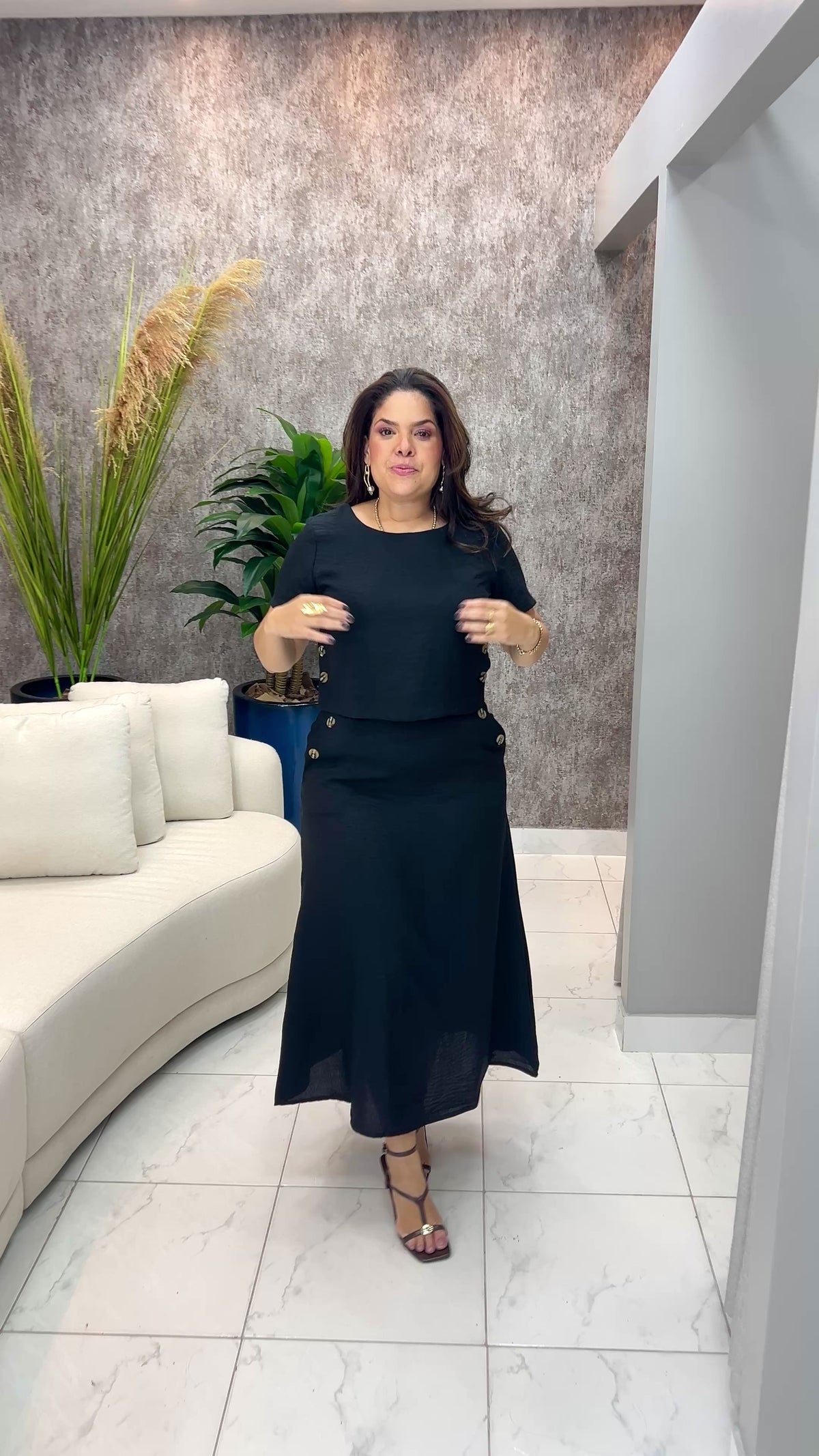 CONJUNTO DE SAIA MAYA - PRETO